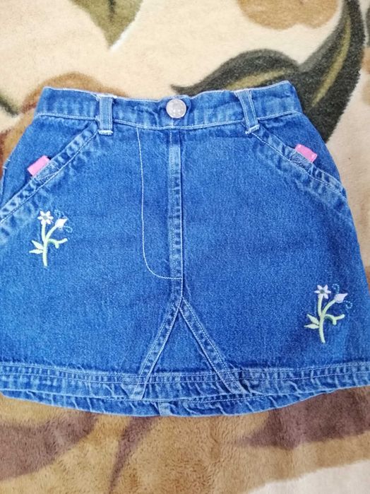 Джинсовая детская куртка, юбка, комбинезон