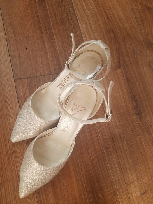Ślubne zlote buty,polski producent 37