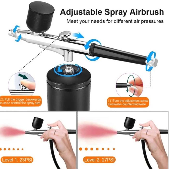 Aerograf Nails Art Paint z kompresorem Przenośny