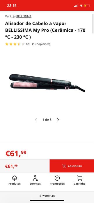 Alisador de Cabelo (prancha/placa) a vapor BELLISSIMA My Pro