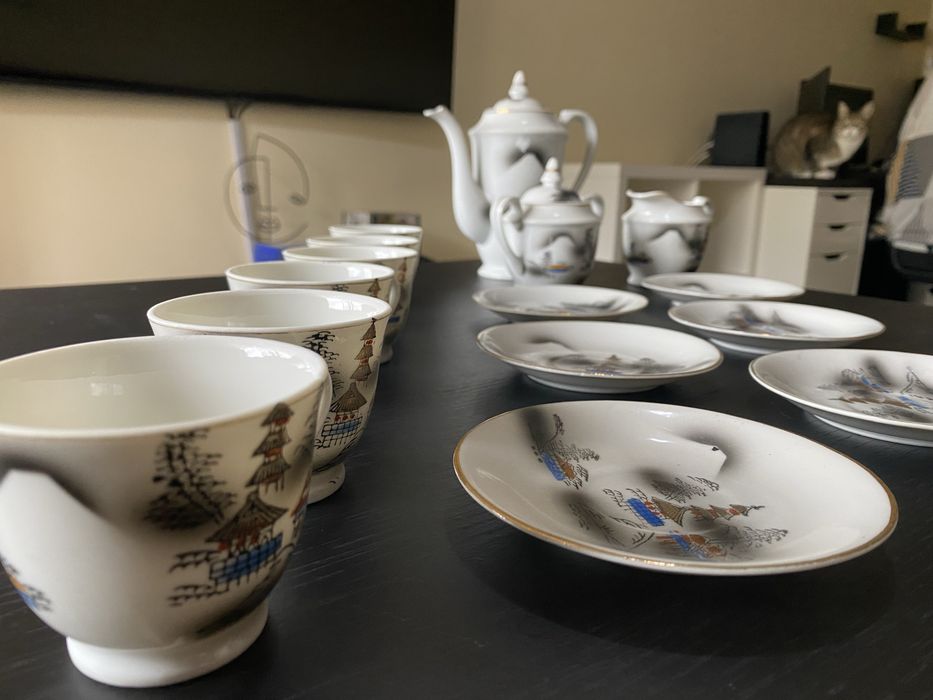 Serviço de chá japonês - Geisha Lithophane