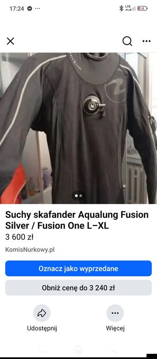 Suchy skafander aqualung