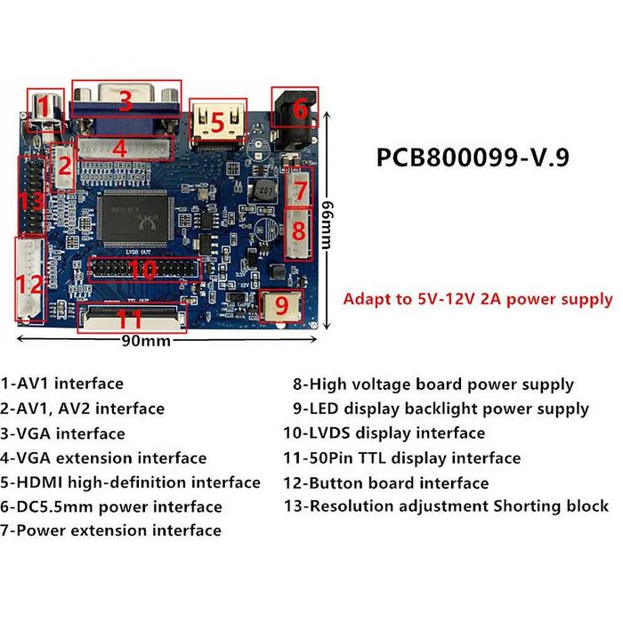 9" дисплей HDMI VGA AV для Raspberry Pi авто FPV