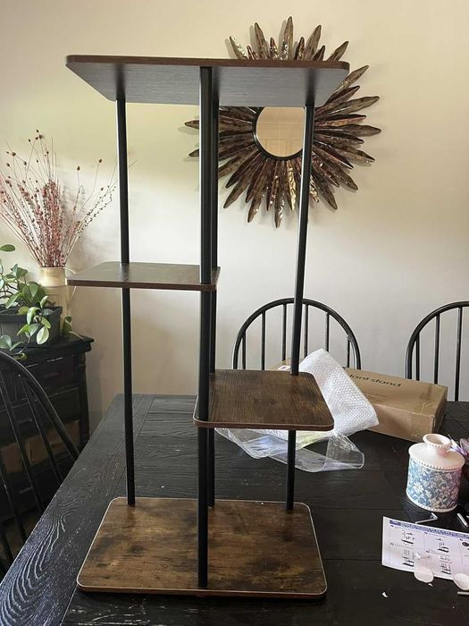 Kwietnik stojak na kwiaty drewniany narożny z 4 poziomami 78 cm