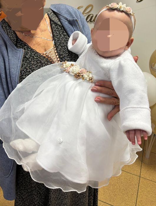 Ubranko do Chrztu dla dziewczynki 68 ZIMA