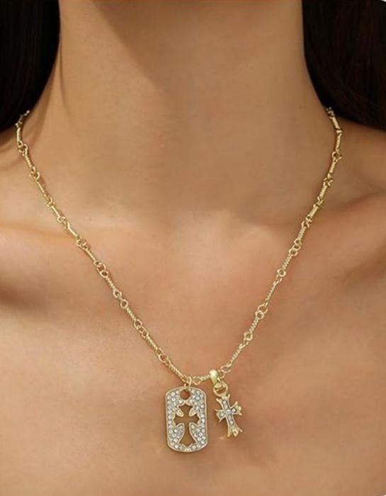 Новые цепочки сережки крест бижутерия chrome hearts