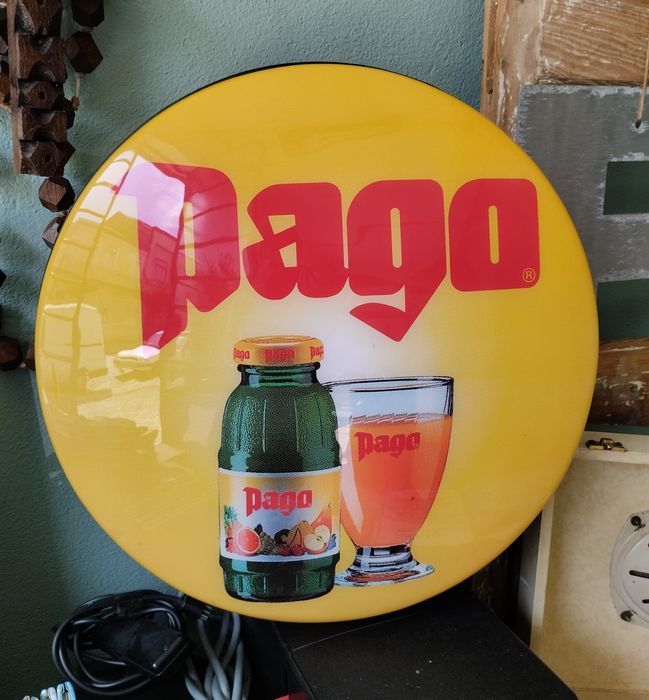 Reclamo luminoso sumo Pago. Lata de café Torrié. Travessa Vista Alegre