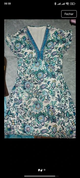 Vestido longo florido Springfield tamanho M.