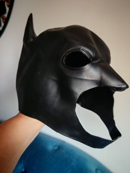 maska lateksowa LaTeX gumowa czarna  Batman uniwersalna