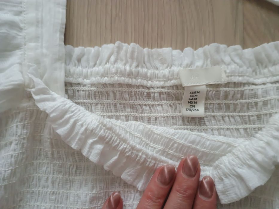 Biała bluzka top hiszpanka H&M rozm. M