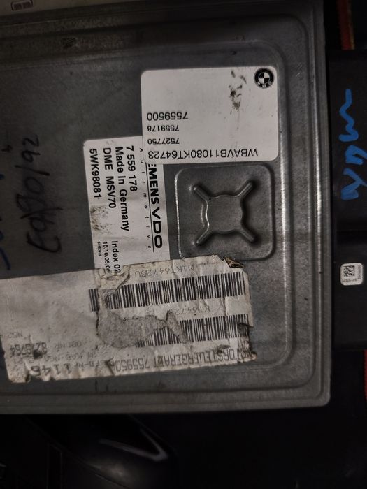 Centralina BMW DME MSV70 325i+Módulo fecho
