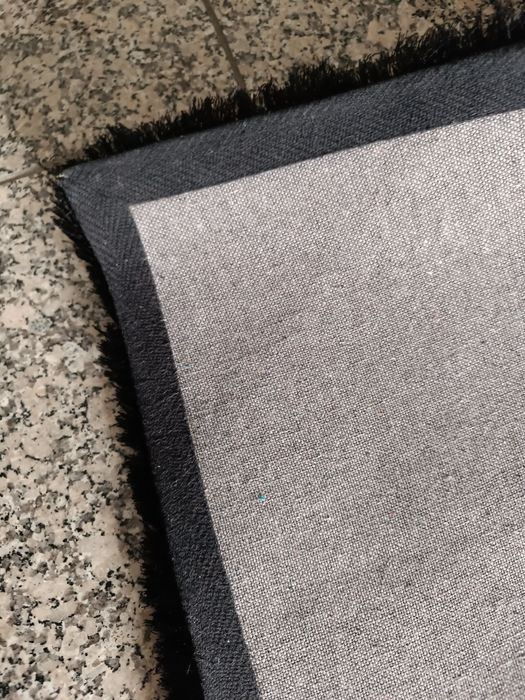 Carpete preta , pêlo médio.