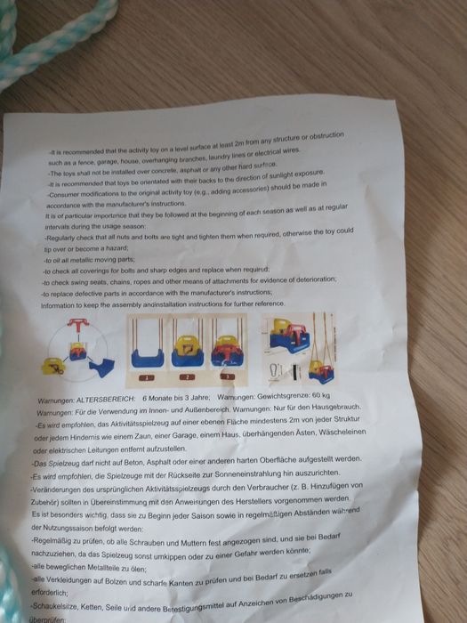 Huśtawka dla dzieci 3w1