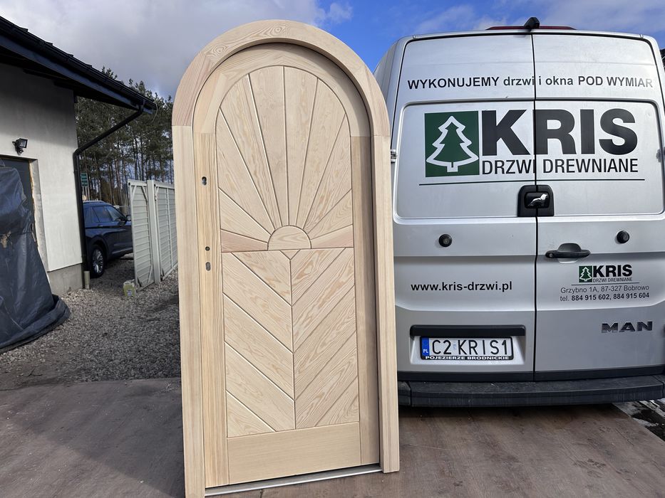 Drzwi zewnętrzne drewniane Łuk Łukowe z Łukiem Nietypowe Na wymiar