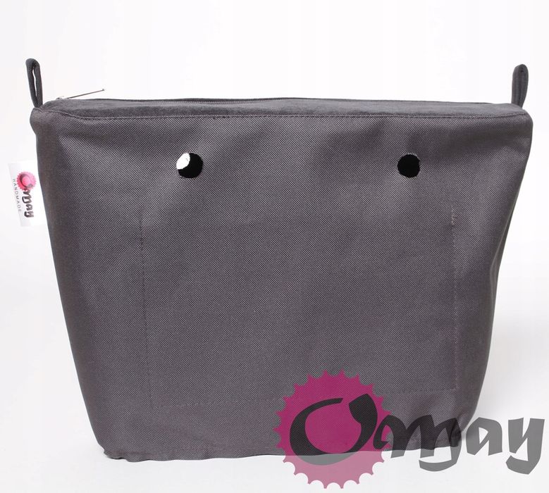 GRAFITOWY organizer OBAG STANDARD welur grafit 2 kieszenie wkład OMAY