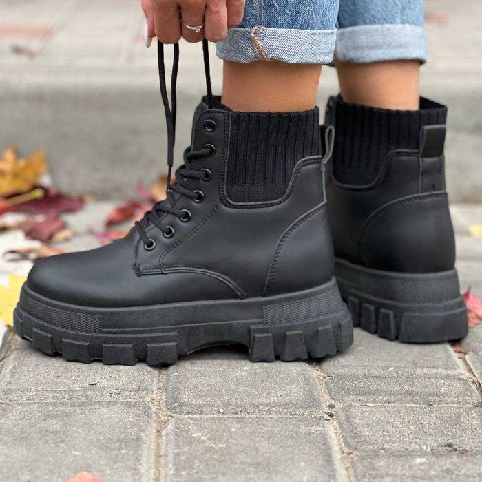 Черевики жіночі чорні (36-41) хутро зима, ботинки женские мех