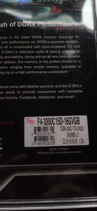 Kit Memória RAM G.SKILL Ripjaws V 16GB (2x8GB) DDR4-3000MHz CL15