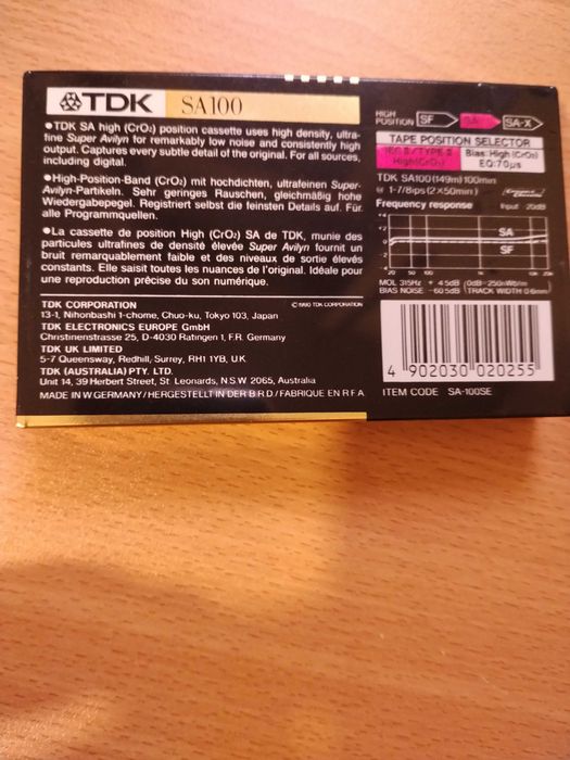 TDK SA 100 Cassete Nova selada 1991
