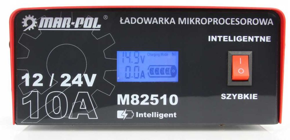 Prostownik MIKROPROCESOROWY Akumulator ładowarka 10 amper 12/24