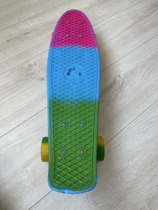 Пениборд скейт разноцветные колеса детский скейтборд