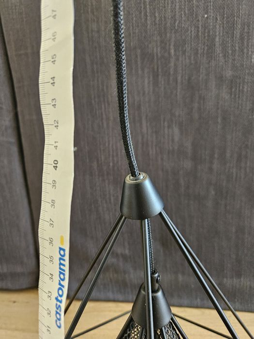 Lampa wisząca typu loft czarna E27 razem z żarówką