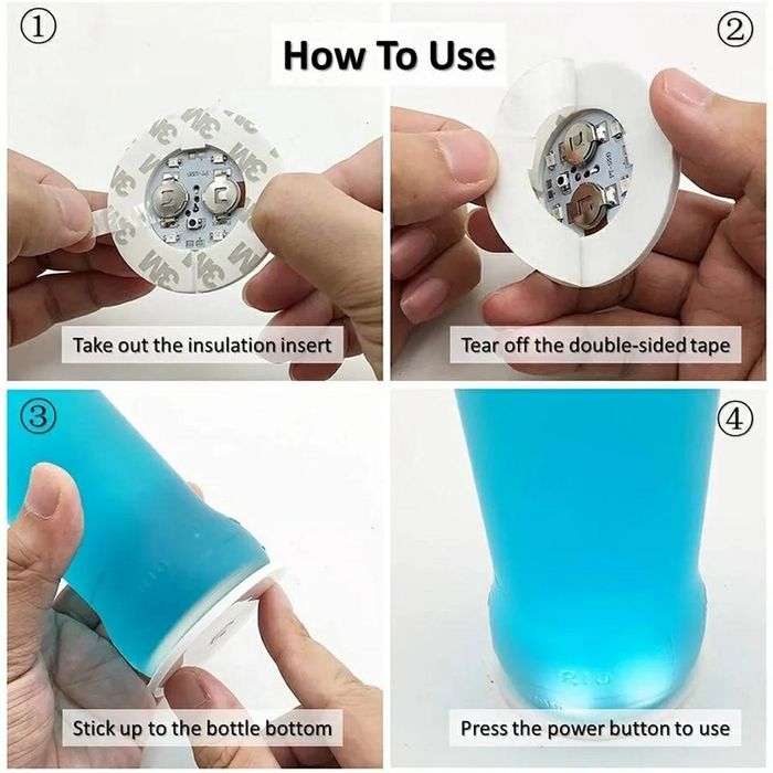 Светодиоидные наклейки для бутылок, новый год,  1 шт