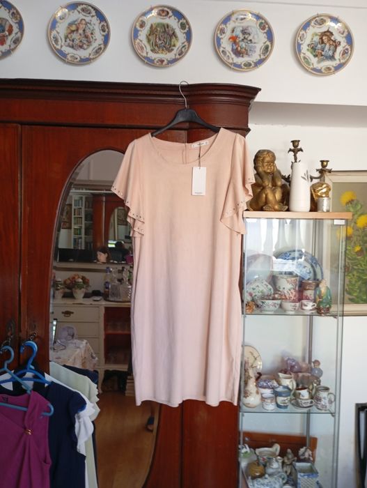 Mango Brand Dress with Artificial Leather Effect