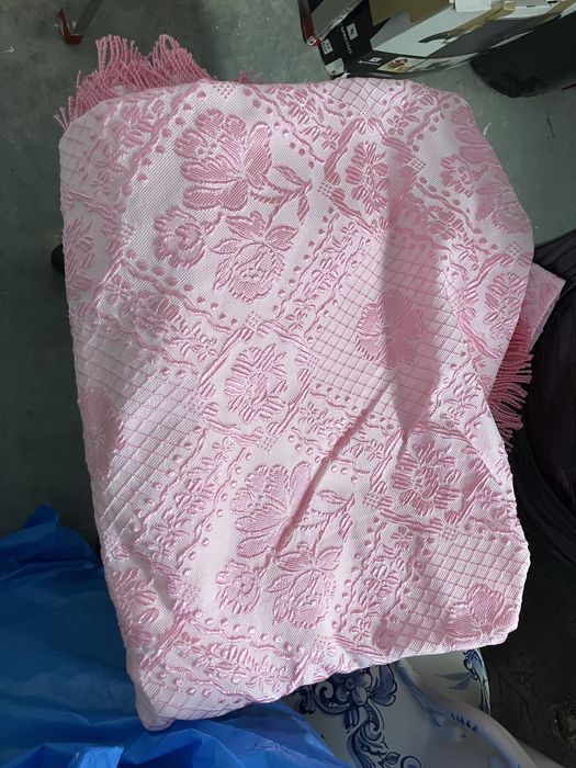 Pink floral-patterned blanket