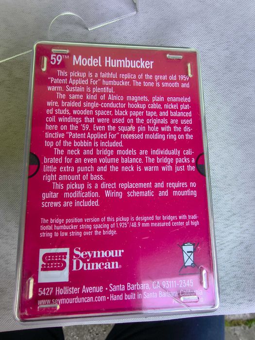 Seymour Duncan Model 59 Przystawka Gitarowa Humbucker Pickup