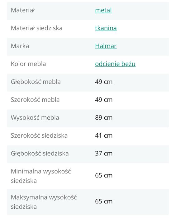 Hoker beżowy 2 szt. Stan bardzo dobry .