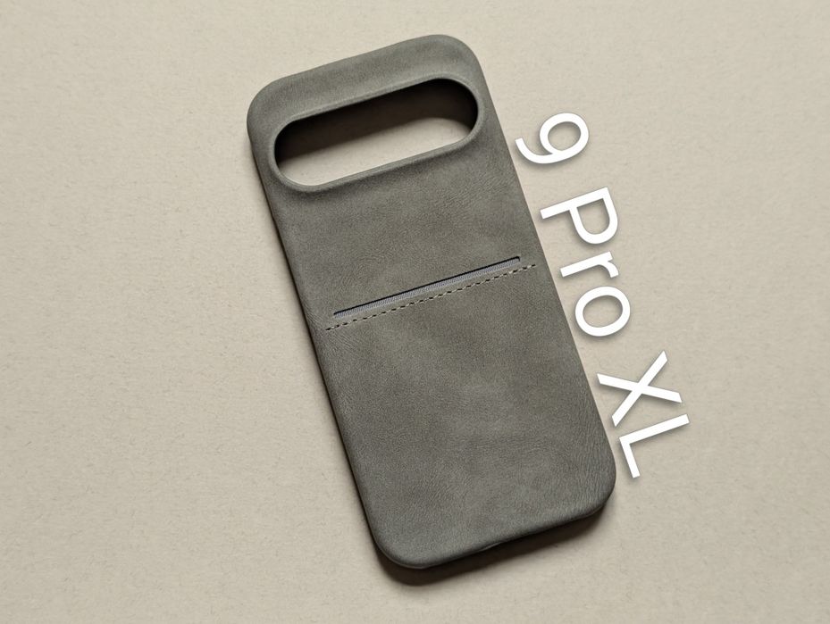 Чохол Google Pixel 9 / 9 Pro шкіряний з тканиною мікрофіброю Сірий