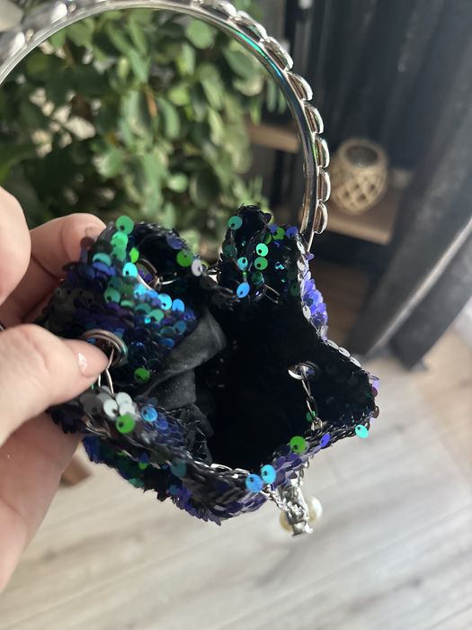 Cekinowa torebka worek