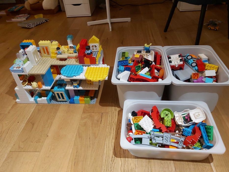 KLOCKI DUPLO 12,5 kg kilka zestawów + duże płytki + droga + tory