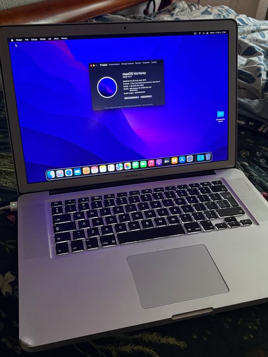 MacBook Pro 15' A1286 i7 8Gb ram 256 Gb ssd zasilacz
