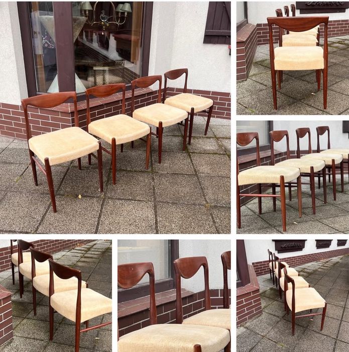 Kpl 4 krzeseł danish modern. R. Rastad & A.Relling dla Gustav Bahus.