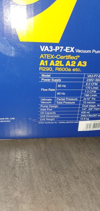 Pompa próżniowa Value VA3-P7-EX