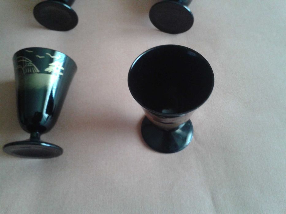 SEIS cálices+tabuleiro lacados japoneses+OFERTA