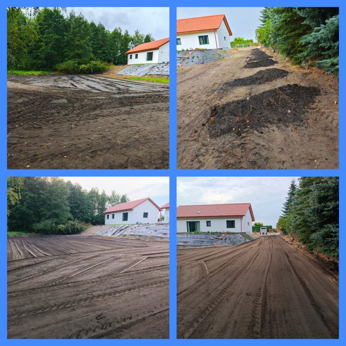 Usługi ogrodnicze gleboryzarka separacyjna niwelacja terenu kosiarka