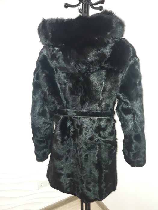 Шуба - халат с тосканы с песцовым капюшоном. 46-48р.