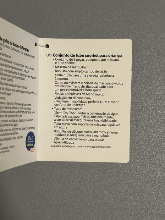 Conjunto de tubo snorkel para Criança