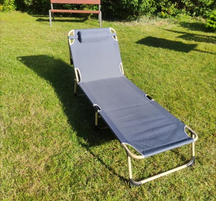 Łóżko polowe 193 cm x 66 cm szary