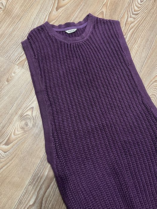 Вязаная теплая желетка туника