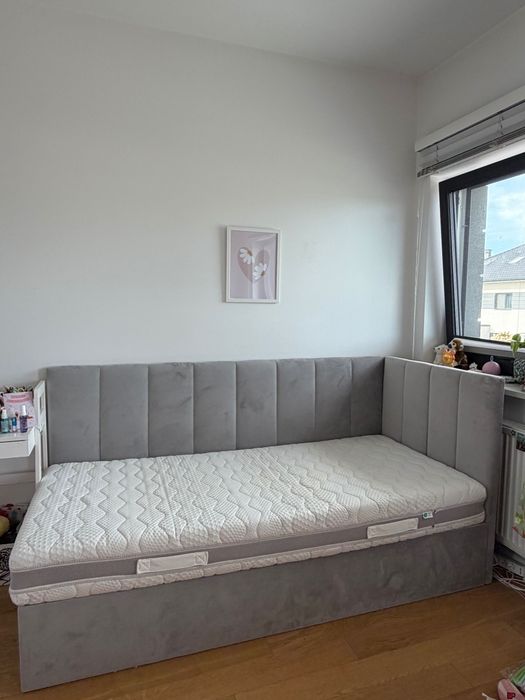 Łóżko 90x200 firmy Mybed tapicerowane z pojemnikiem