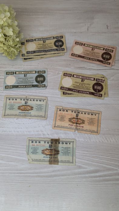 Unikalne Bony Towarowe PKO (PRL) - Różne Nominały - dla Kolekcjonera
