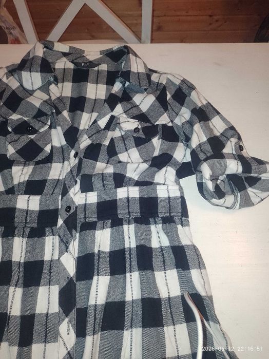 Długa koszula flanelowa
