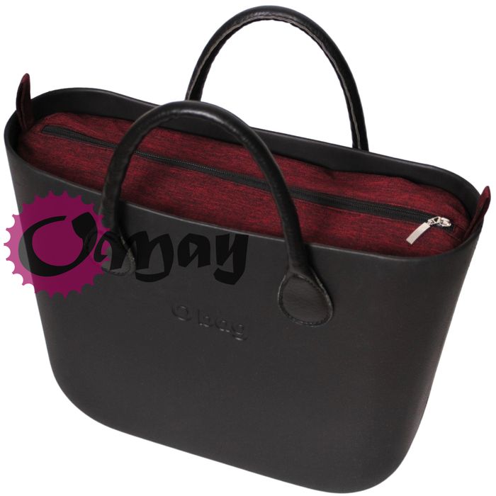 Czarny organizer do OBAG STANDARD len czerwony 2 kieszenie wkład OMAY