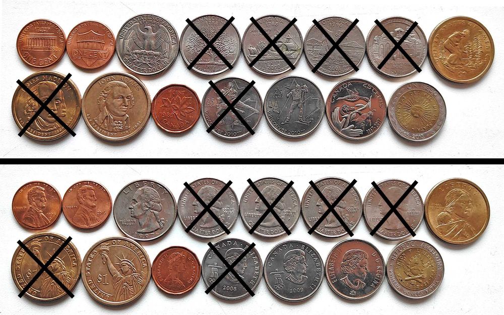 Монеты иностранные на выбор