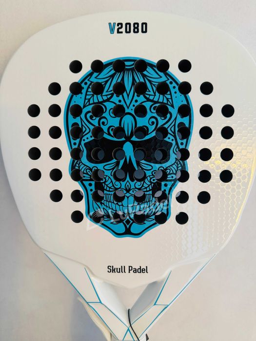 Ракетка для Падель (Padel) тенісу – Skull Padel V2080 White Blue 12K