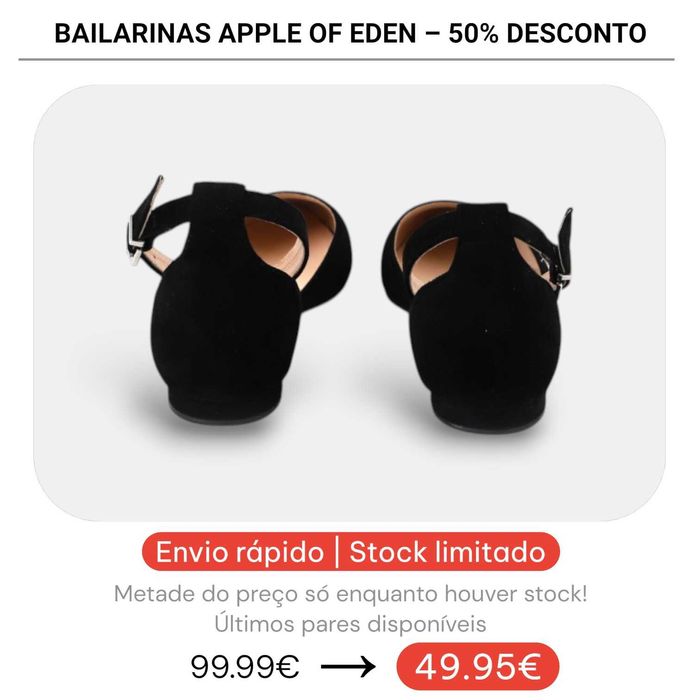 50% Desconto - Bailarina Apple of Eden Shoes