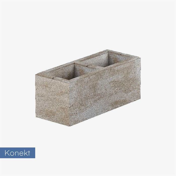 Ogrodzenie systemowe Konekt Boka Brun brąz 50x20x20 bloczek na mur